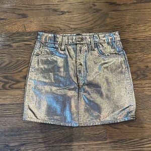 GAP Shimmering Silver Denim Skirt